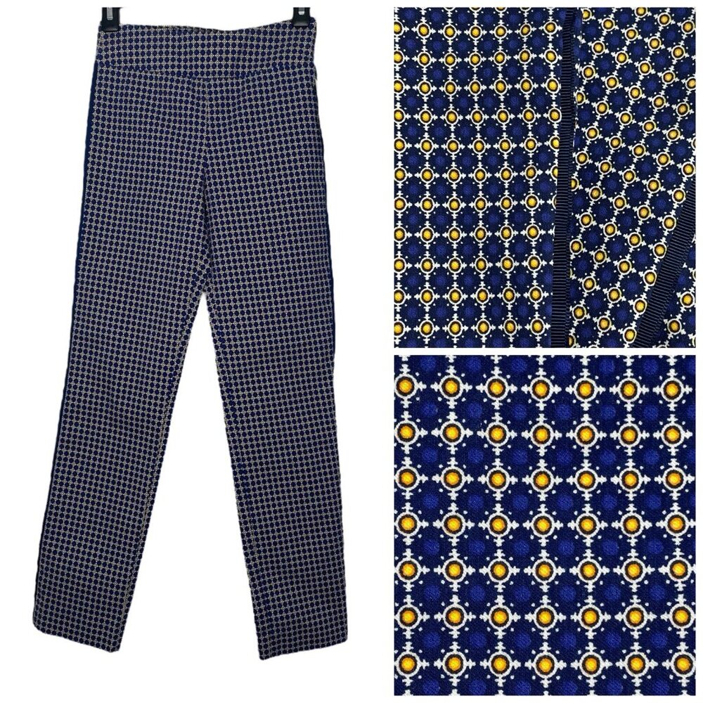 Margaret M Stitch Fix Pants XS Geometric Print Slimming Straight Leg Pull On